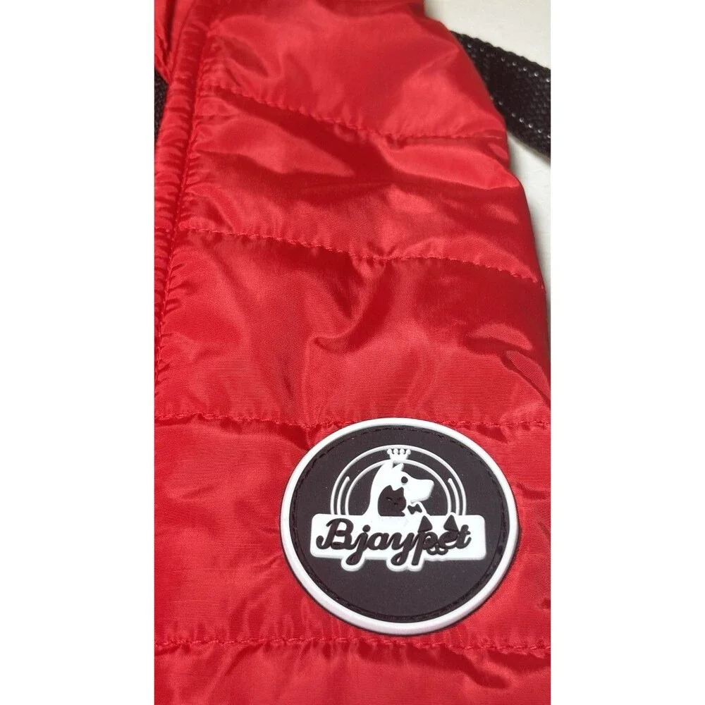 Bjaypet Dog Coat Jacket Harness medium Fleece Lined Zip Up Reflective